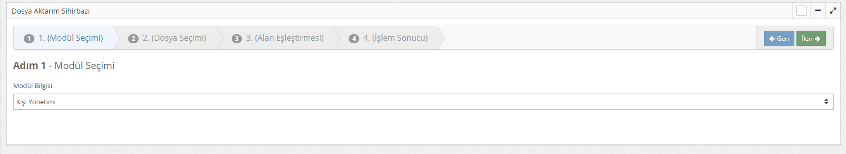 Excel Aktarım İşlemi